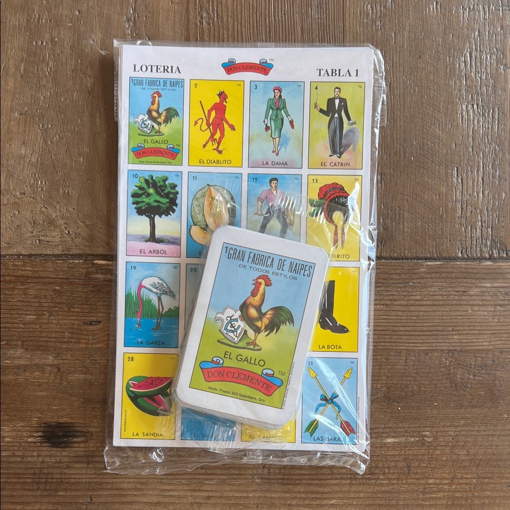Loteria Card Game Set with Colorful Illustrations